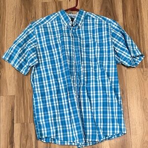 Ariat Pro Series Men's Blue Plaid Button Down Shirt